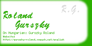 roland gurszky business card